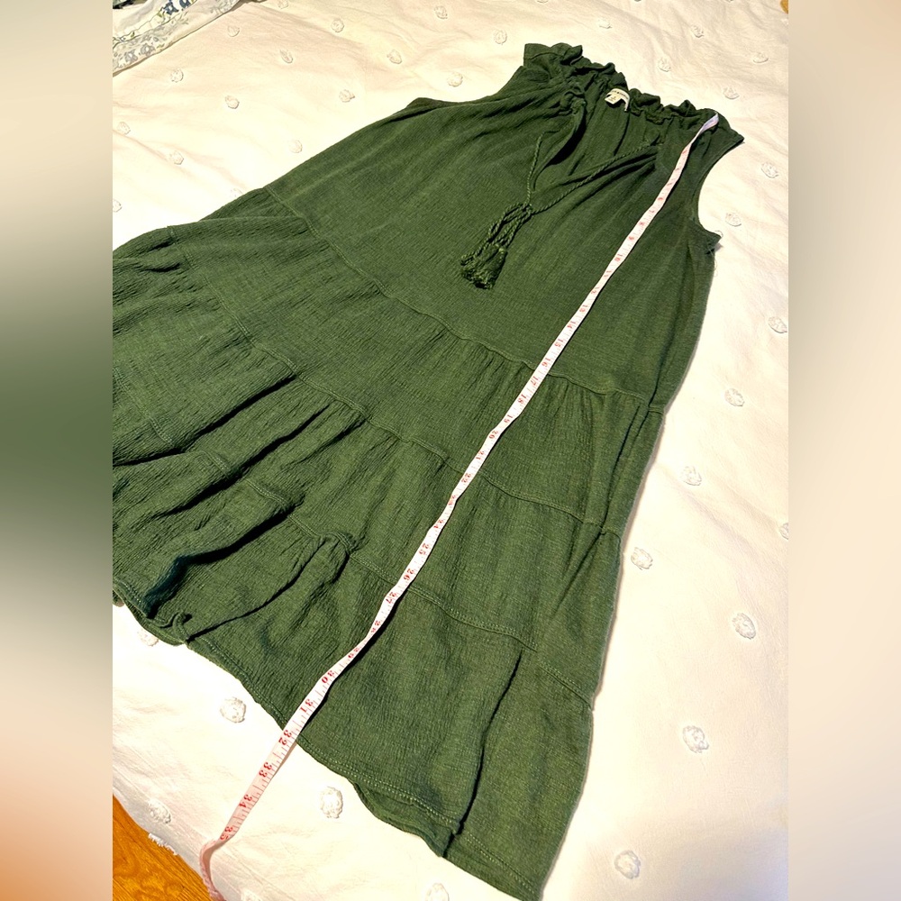 MAX Studio Green Sleeveless Tiered Dress
